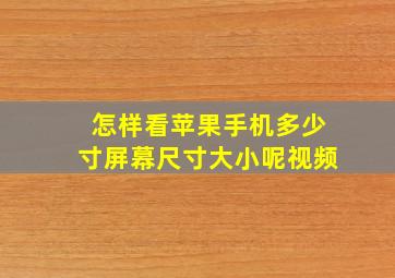 怎样看苹果手机多少寸屏幕尺寸大小呢视频