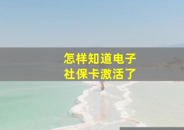 怎样知道电子社保卡激活了