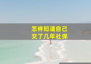 怎样知道自己交了几年社保