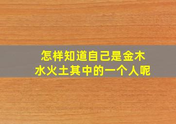 怎样知道自己是金木水火土其中的一个人呢