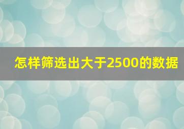 怎样筛选出大于2500的数据