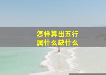 怎样算出五行属什么缺什么