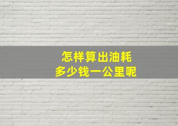 怎样算出油耗多少钱一公里呢