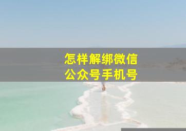 怎样解绑微信公众号手机号