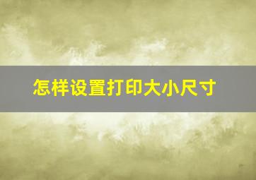 怎样设置打印大小尺寸