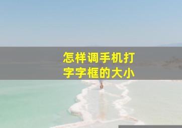 怎样调手机打字字框的大小