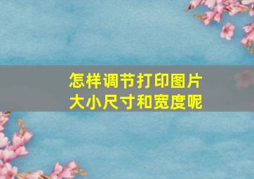 怎样调节打印图片大小尺寸和宽度呢