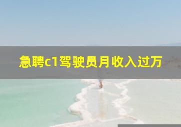 急聘c1驾驶员月收入过万