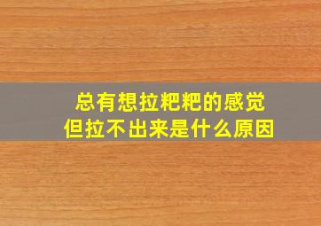 总有想拉粑粑的感觉但拉不出来是什么原因