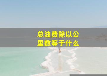 总油费除以公里数等于什么