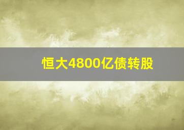 恒大4800亿债转股