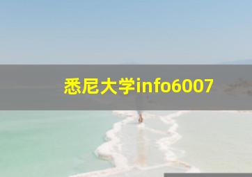 悉尼大学info6007