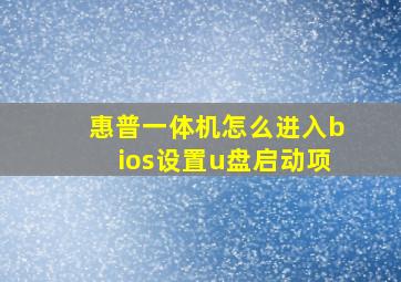 惠普一体机怎么进入bios设置u盘启动项