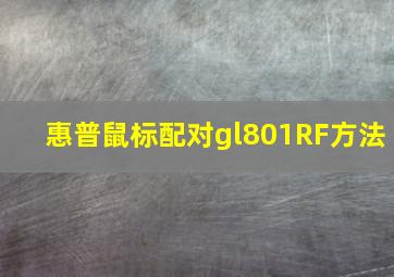 惠普鼠标配对gl801RF方法