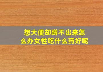 想大便却蹲不出来怎么办女性吃什么药好呢