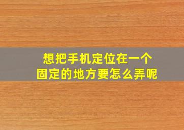 想把手机定位在一个固定的地方要怎么弄呢