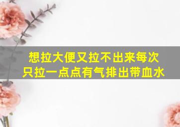 想拉大便又拉不出来每次只拉一点点有气排出带血水