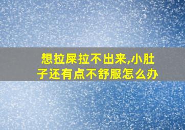 想拉屎拉不出来,小肚子还有点不舒服怎么办