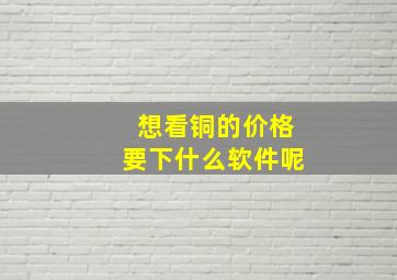 想看铜的价格要下什么软件呢