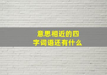 意思相近的四字词语还有什么