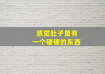 感觉肚子里有一个硬硬的东西