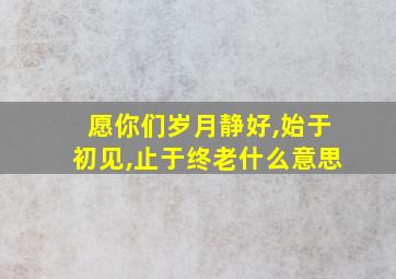 愿你们岁月静好,始于初见,止于终老什么意思