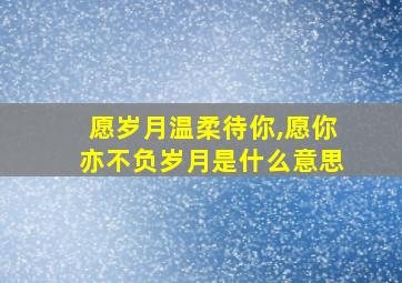 愿岁月温柔待你,愿你亦不负岁月是什么意思