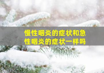 慢性咽炎的症状和急性咽炎的症状一样吗