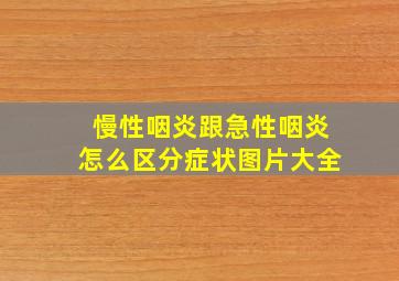 慢性咽炎跟急性咽炎怎么区分症状图片大全