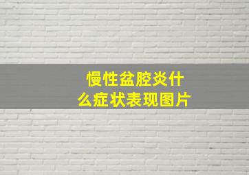 慢性盆腔炎什么症状表现图片