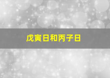 戊寅日和丙子日