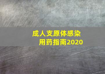 成人支原体感染用药指南2020