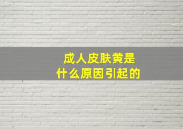 成人皮肤黄是什么原因引起的