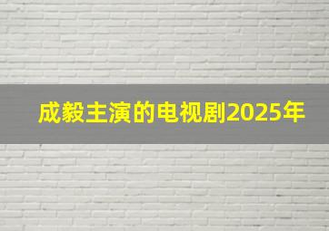 成毅主演的电视剧2025年