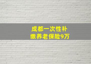 成都一次性补缴养老保险9万