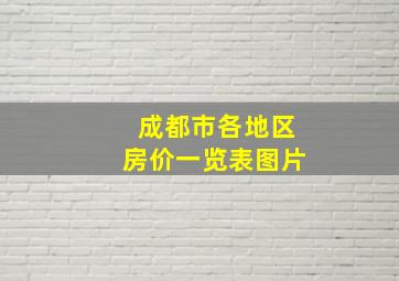 成都市各地区房价一览表图片