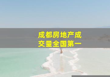 成都房地产成交量全国第一