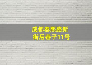 成都春熙路新街后巷子11号