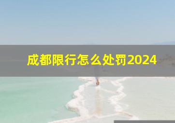 成都限行怎么处罚2024