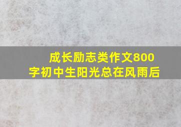 成长励志类作文800字初中生阳光总在风雨后