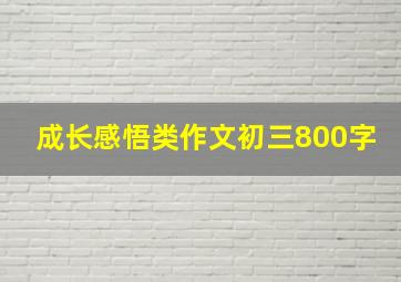 成长感悟类作文初三800字