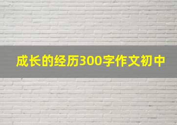 成长的经历300字作文初中