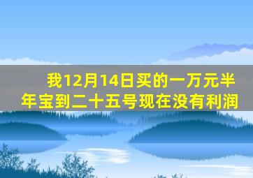 我12月14日买的一万元半年宝到二十五号现在没有利润