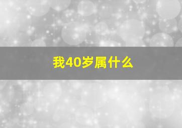 我40岁属什么