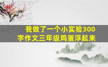 我做了一个小实验300字作文三年级鸡蛋浮起来