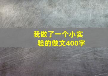 我做了一个小实验的做文400字