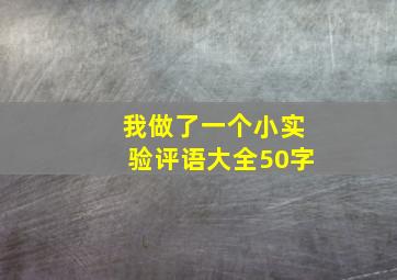 我做了一个小实验评语大全50字