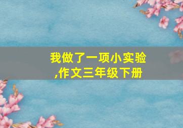 我做了一项小实验,作文三年级下册