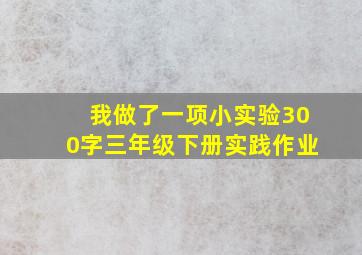 我做了一项小实验300字三年级下册实践作业