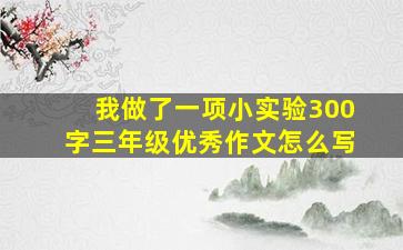 我做了一项小实验300字三年级优秀作文怎么写